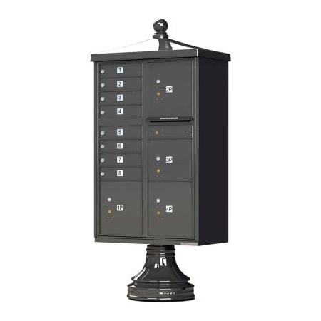 Florence Mfg Co Vital Cluster Box Unit w/Vogue Traditional Accessories, 8 Mailboxes & 4 Parcel Lockers, Dark Bronze 1570-8T6V2DBAF
